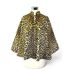 Vintage 1960s Leopard Animal Print Print Statement Cape